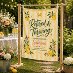 Retirement Linen Tapestry, Personalized Retired And Thriving Banner – product photo 8