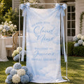 Bridal Shower Welcome Banner, Personalized Satin Fabric Sign, Cloud Nine Decor - product image 1