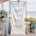 Personalized Floral Baby Shower Fabric Banner, Welcome Backdrop Sign - product image 1