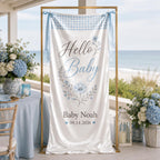 Personalized Floral Baby Shower Fabric Banner – main product view