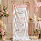 Personalized Floral Baby Shower Fabric Banner – product photo 9