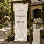 Wedding Welcome Fabric Banner, Personalized Ceremony Backdrop, Custom Floral Wedding Entrance – product photo 5