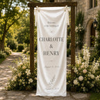 Wedding Welcome Fabric Banner, Personalized Ceremony Backdrop, Custom Floral Wedding Entrance – product photo 7