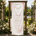 Wedding Welcome Fabric Banner, Personalized Ceremony Backdrop, Custom Floral Wedding Entrance – product photo 9