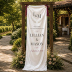 Wedding Welcome Fabric Banner, Personalized Ceremony Backdrop, Custom Floral Wedding Entrance – product photo 10