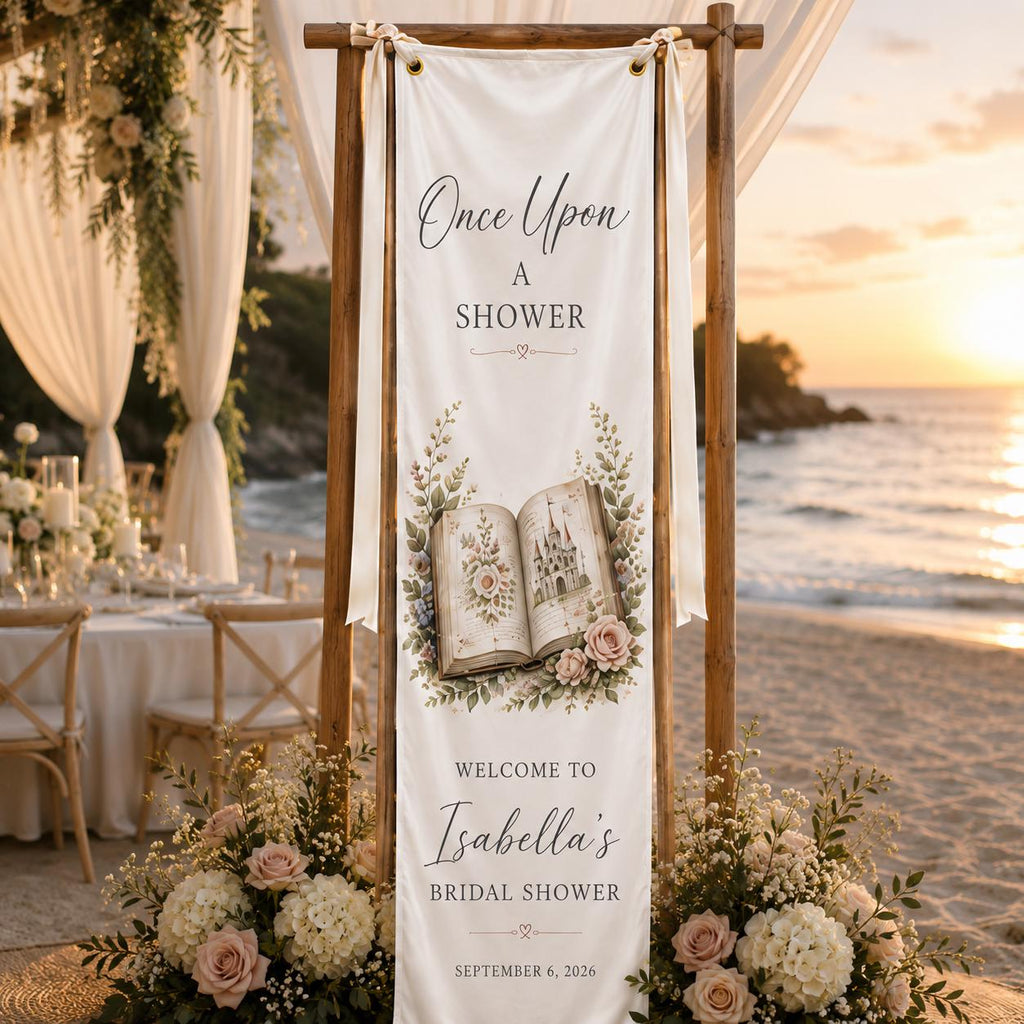 Book Theme Bridal Shower Fabric Banner, Personalized Welcome Sign, Love Story Decor - product image 7