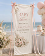 Floral Baby Shower Banner, Personalized Welcome Sign – product photo 5