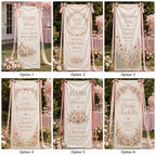 Floral Baby Shower Banner, Personalized Welcome Sign – product photo 2