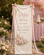 Floral Baby Shower Banner, Personalized Welcome Sign – product photo 9