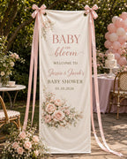 Floral Baby Shower Banner, Personalized Welcome Sign – product photo 10
