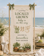 Personalized Garden Baby Shower Fabric Banner – product photo 7