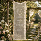 Wedding Welcome Fabric Banner, Personalized Ceremony Backdrop, Custom Floral Wedding Entrance – product photo 8