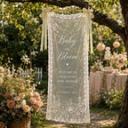 Personalized Lace Baby Shower Banner, Garden Welcome Sign – product photo 7