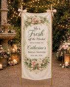 Flower Market Bridal Shower Fabric Banner – product photo 7