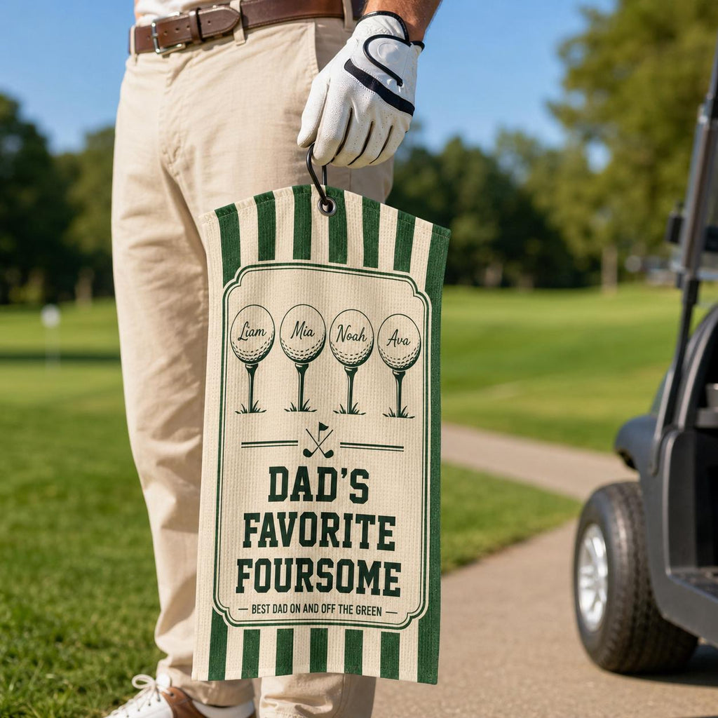 Personalized Golf Towel for Dad, Custom Kids Name Golf Gift, Father’s Day Accessory - product image 7