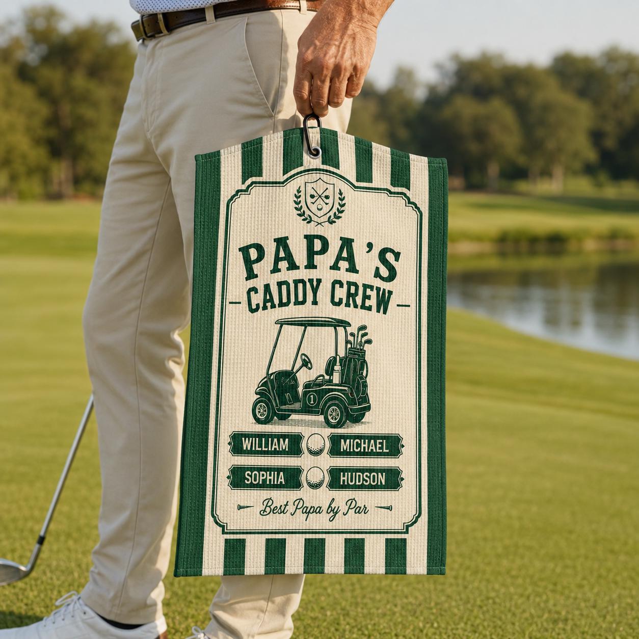 Personalized Golf Towel, Papa's Caddy Crew, Custom Name Golf Accessory - product image 6