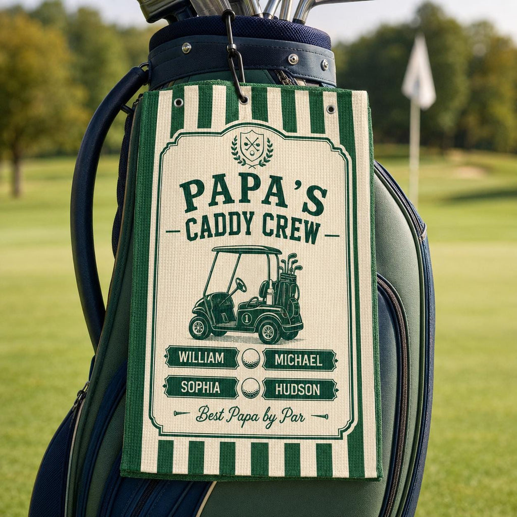 Personalized Golf Towel, Papa's Caddy Crew, Custom Name Golf Accessory - product image 8
