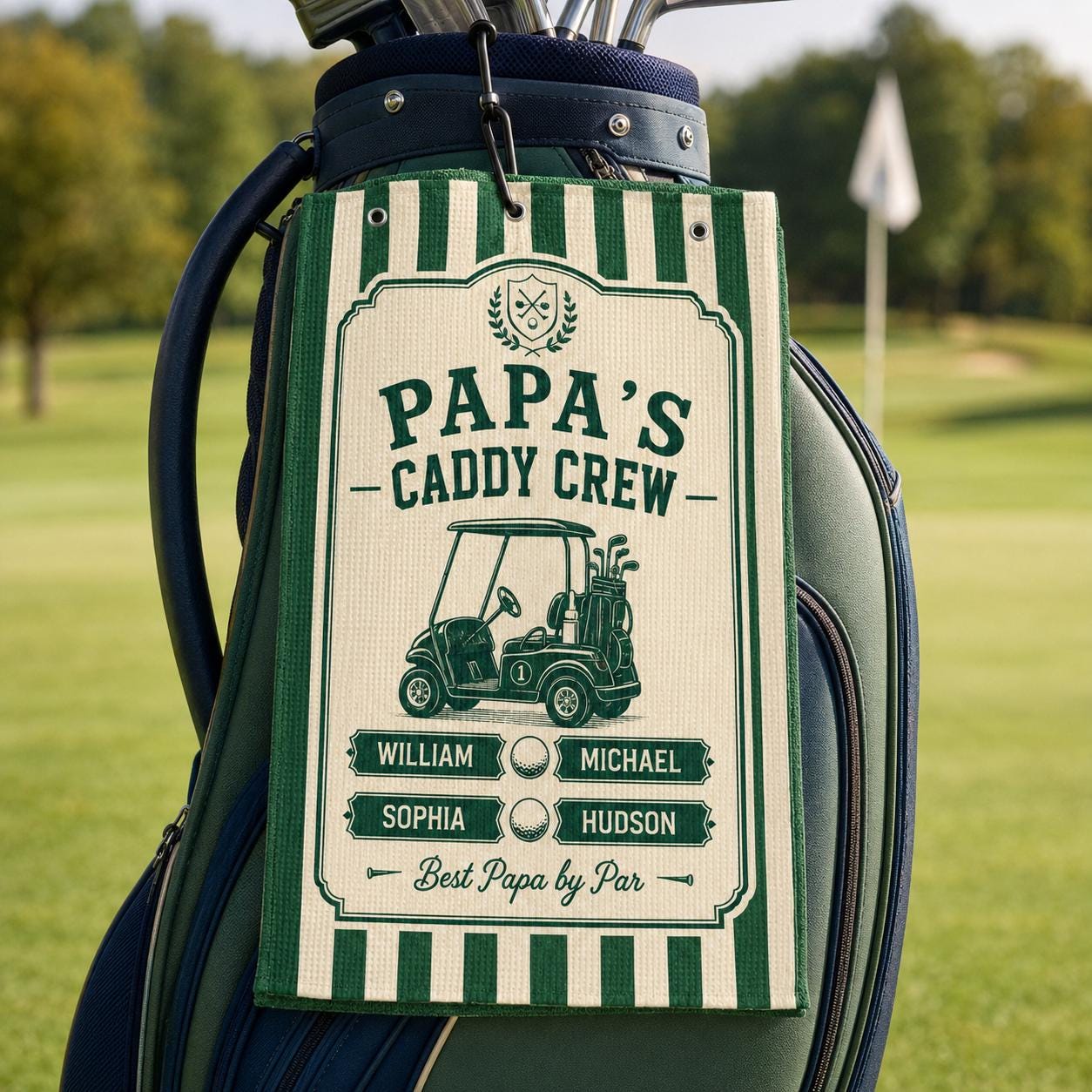 Personalized Golf Towel, Papa's Caddy Crew, Custom Name Golf Accessory - product image 8
