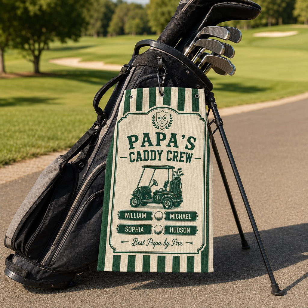 Personalized Golf Towel, Papa's Caddy Crew, Custom Name Golf Accessory - product image 9