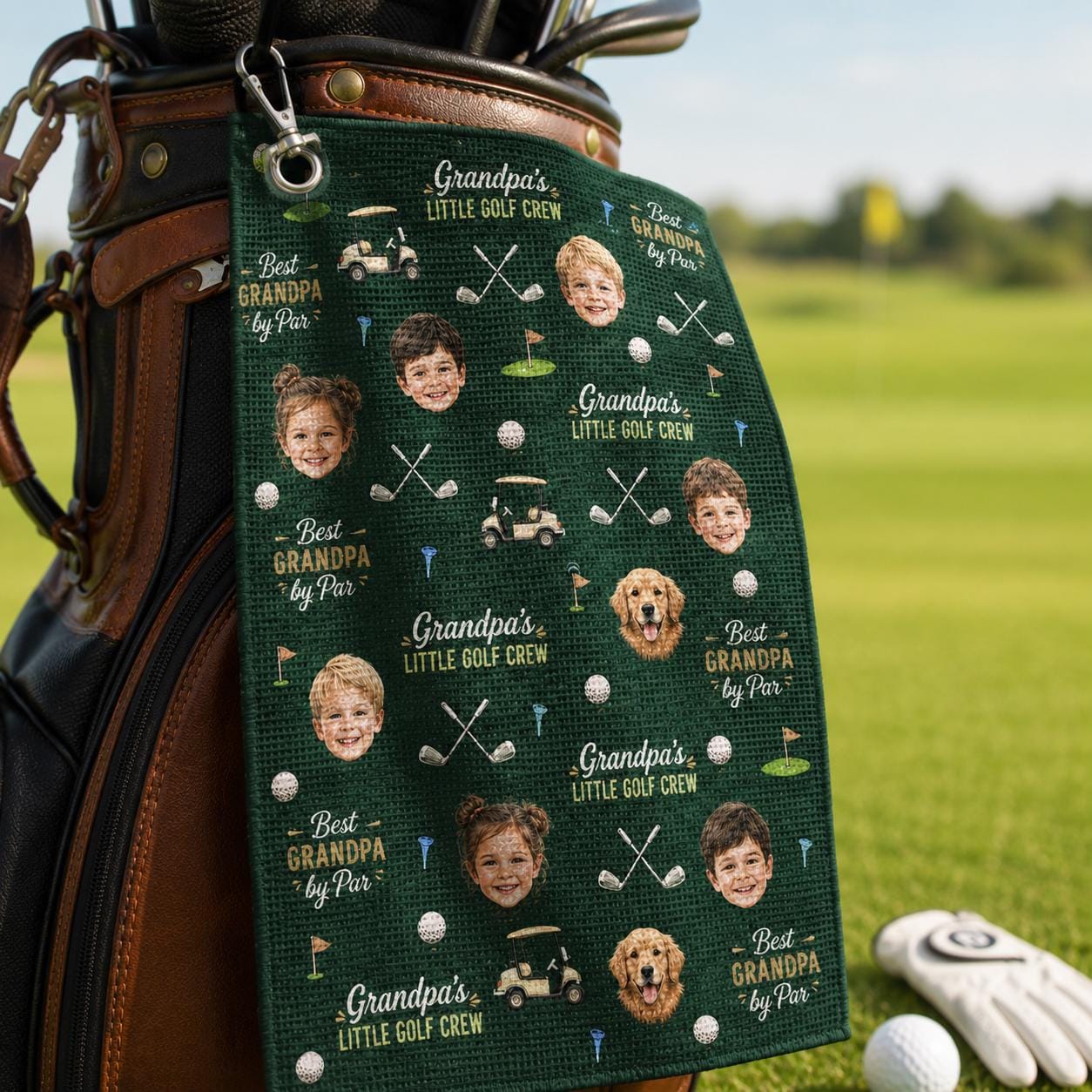 Personalized Golf Towel for Grandpa, Custom Photo Gear, Grandpa Gift - product image 10