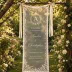 Garden Wedding Lace Banner, Personalized Sheer Wedding Welcome Sign – product photo 8