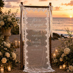 Personalized Lace Engagement Banner – main product view