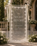 The Night Before Lace Banner, Personalized Rehearsal Dinner Sign, Custom Sheer Wedding Weekend Decor - product image 1