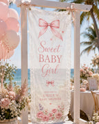 Personalized Lace Baby Shower Banner, Romantic Garden Party Decor – product photo 6