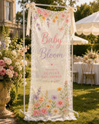 Personalized Lace Baby Shower Banner, Romantic Garden Party Decor – product photo 10