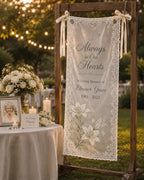 Memorial Lace Banner, Personalized Sheer Remembrance Sign – product photo 5