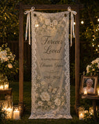 Memorial Lace Banner, Personalized Sheer Remembrance Sign – product photo 6