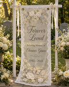 Memorial Lace Banner, Personalized Sheer Remembrance Sign – product photo 7