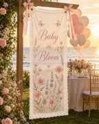 Personalized Lace Welcome Banner, Sheer Fabric Event Decor, Custom Garden Party Sign – product photo 5