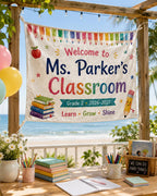 Classroom Linen Tapestry, Personalized Teacher Welcome Banner – product photo 9