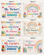 Classroom Linen Tapestry, Personalized Teacher Welcome Banner – product photo 2