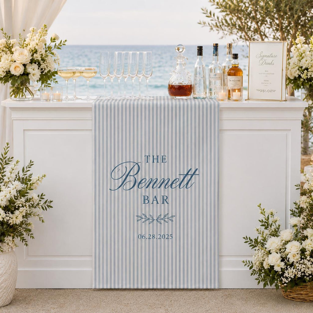 Personalized Wedding Bar Runner, Satin Signature Drinks Decor, Custom Event Signage - product image 10