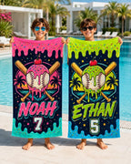Personalized Baseball Ice Cream Beach Towel – product photo 7