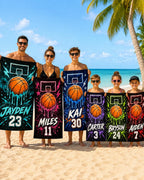 Personalized Basketball Beach Towel – main product view