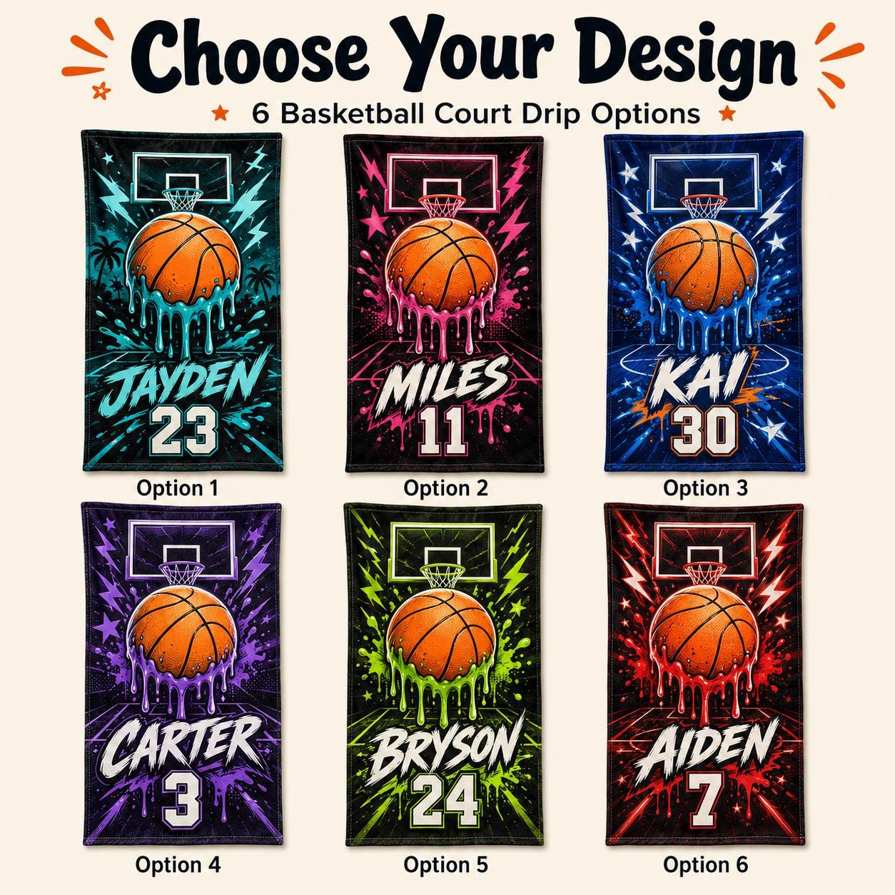 Personalized Basketball Beach Towel, Custom Name Sports Pool Towel - product image 2