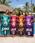 Personalized Volleyball Beach Towel, Custom Name Sports Pool Towel - product image 1