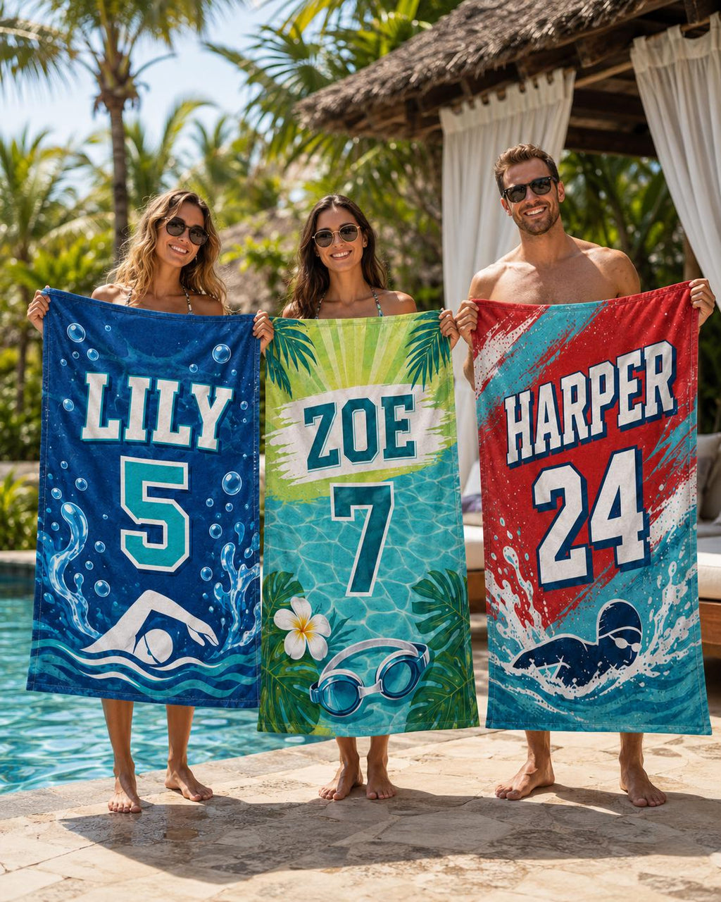 Personalized Beach Towel, Custom Name Pool Towel, Quick-Dry Plush (30x60 in) - product image 6