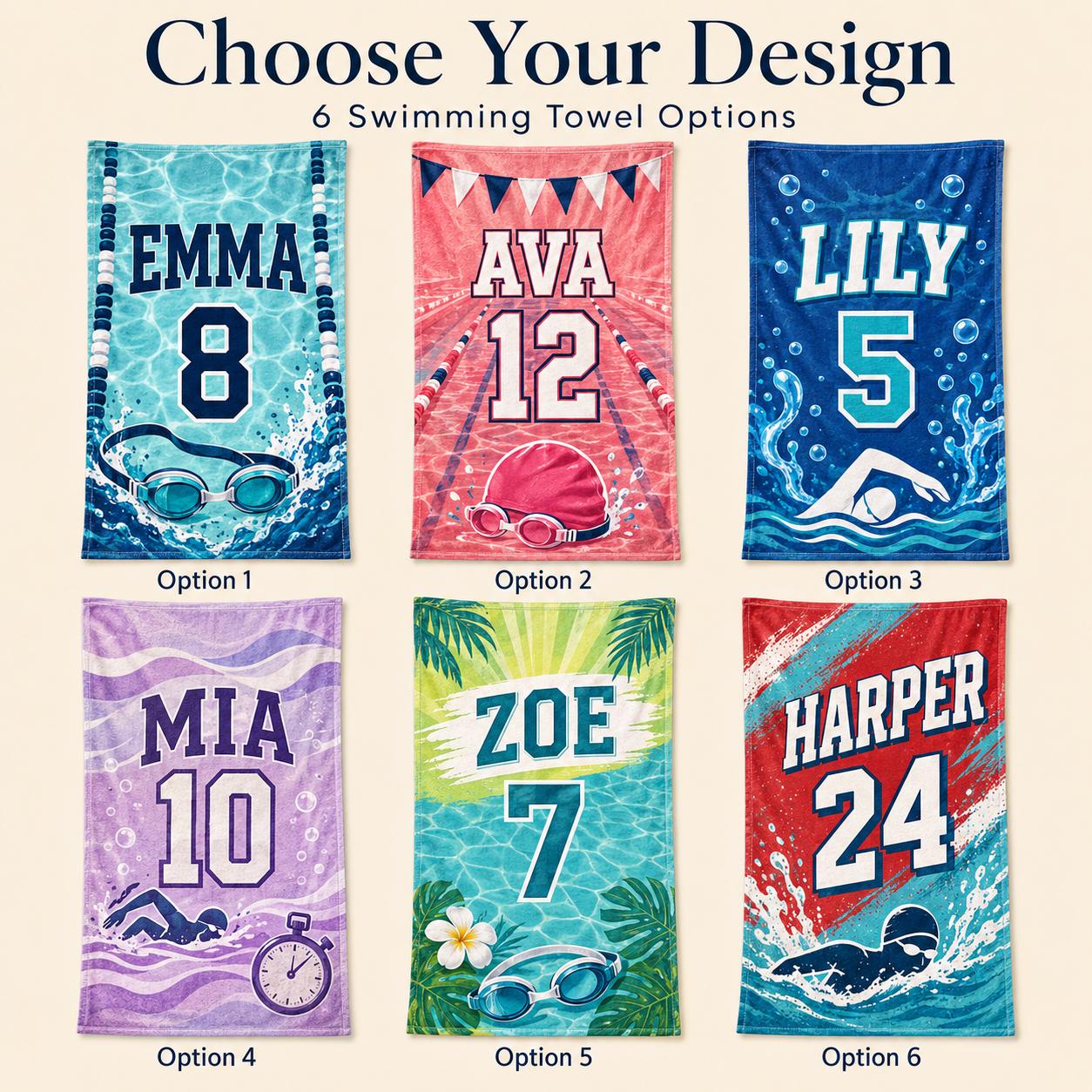 Personalized Beach Towel, Custom Name Pool Towel, Quick-Dry Plush (30x60 in) - product image 2