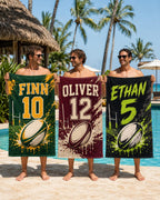 Personalized Rugby Jersey Beach Towel – product photo 7