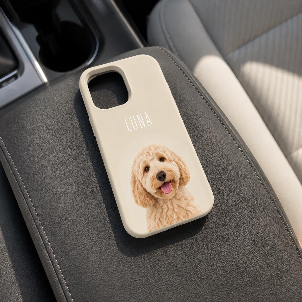 Custom Pet Portrait Phone Case, Personalized Dog Phone Case, Custom Cat iPhone Case, Pet Photo Case, Dog Mom Gift, Minimal Pastel Phone Case