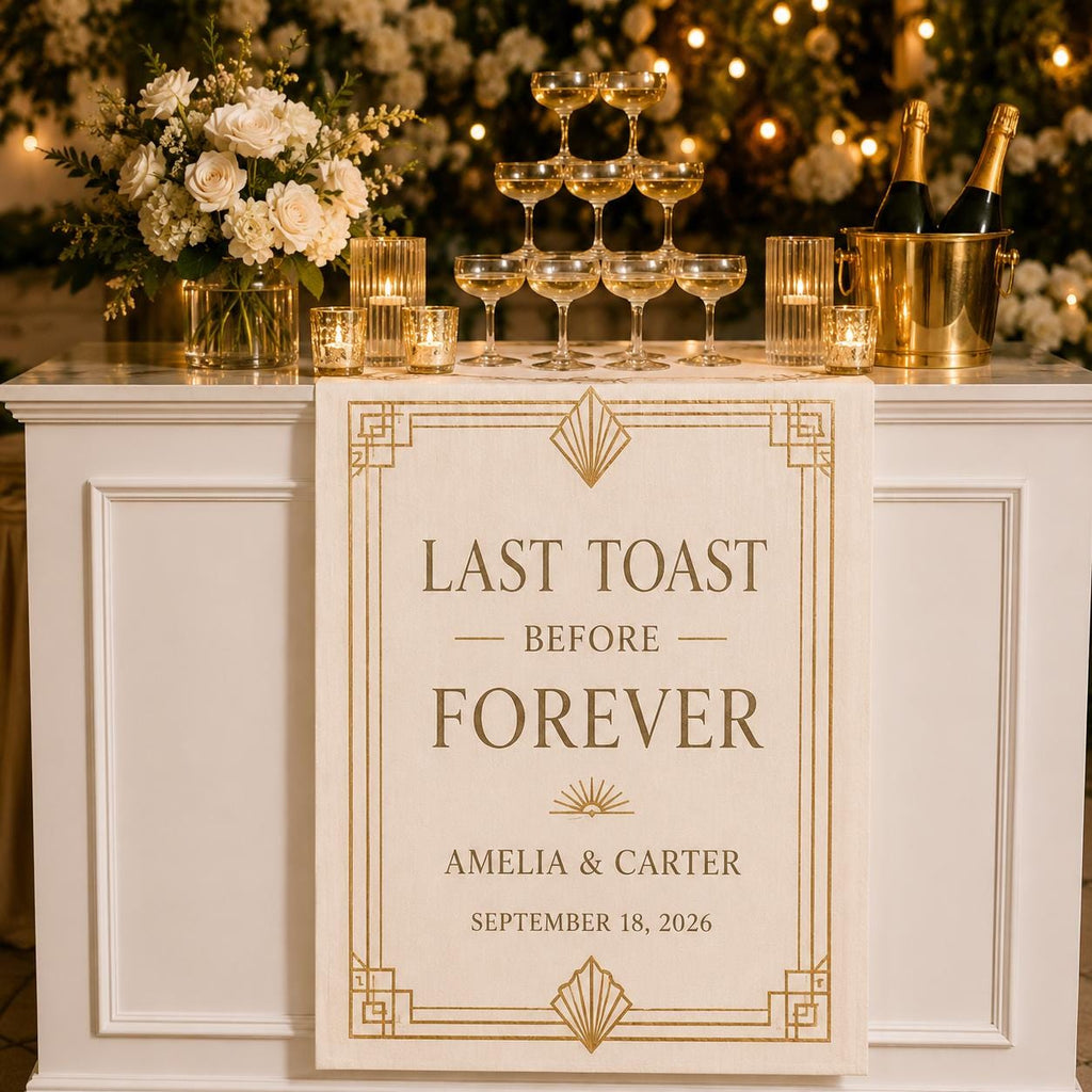 Personalized Wedding Bar Sign, Satin Cocktail Banner, Custom Reception Decor - product image 4