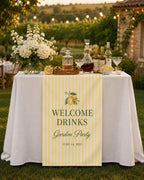Welcome Drinks Table Runner, Personalized Wedding Bar Sign – product photo 4