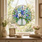 Personalized Wildflower Stained Glass Suncatcher – product photo 2