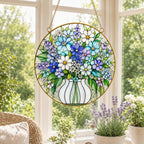 Personalized Wildflower Stained Glass Suncatcher – product photo 3
