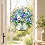 Personalized Wildflower Stained Glass Suncatcher – product photo 7