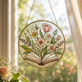 Custom Floral Book Suncatcher: Acrylic Window Art Decor - product image 1